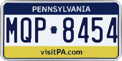 PA license plate MQP8454