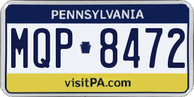 PA license plate MQP8472