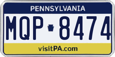 PA license plate MQP8474