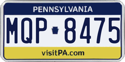 PA license plate MQP8475