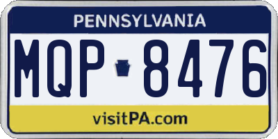 PA license plate MQP8476