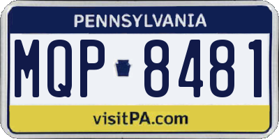 PA license plate MQP8481