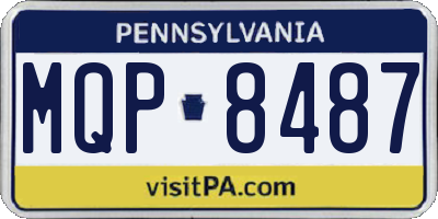 PA license plate MQP8487