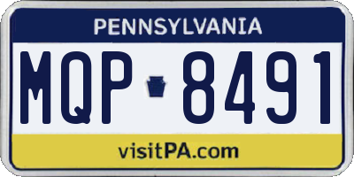 PA license plate MQP8491