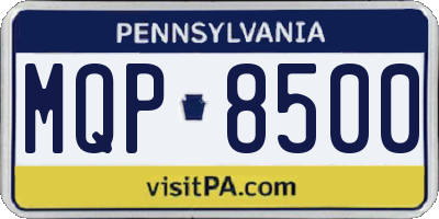 PA license plate MQP8500