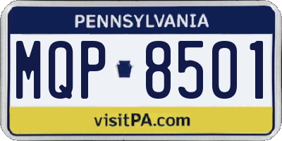 PA license plate MQP8501