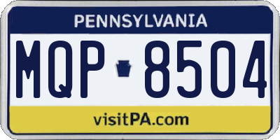 PA license plate MQP8504