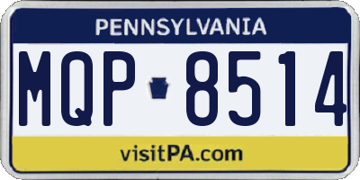 PA license plate MQP8514