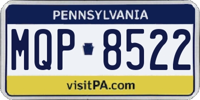 PA license plate MQP8522