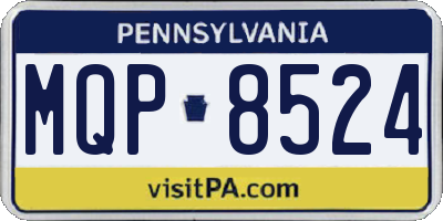PA license plate MQP8524