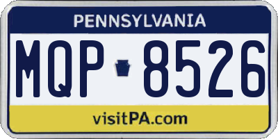 PA license plate MQP8526