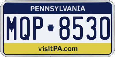 PA license plate MQP8530