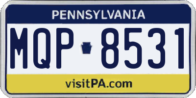 PA license plate MQP8531
