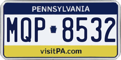 PA license plate MQP8532
