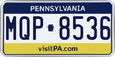 PA license plate MQP8536