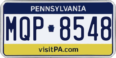PA license plate MQP8548