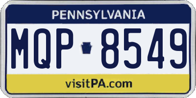 PA license plate MQP8549