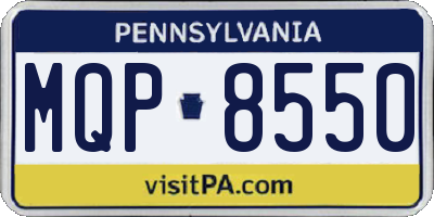 PA license plate MQP8550