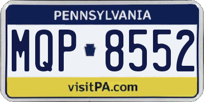 PA license plate MQP8552