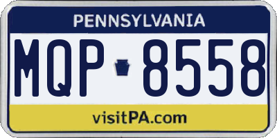 PA license plate MQP8558