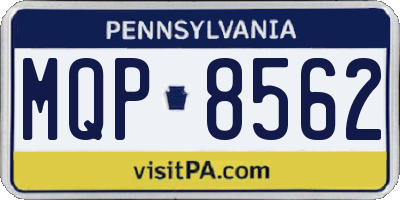 PA license plate MQP8562