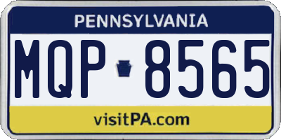 PA license plate MQP8565