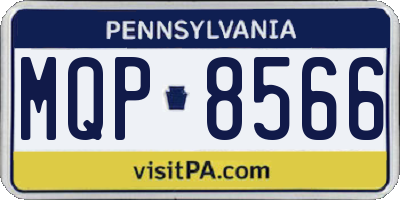 PA license plate MQP8566