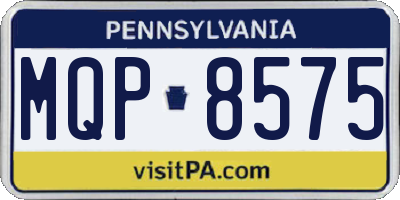 PA license plate MQP8575