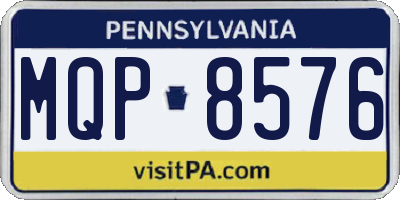 PA license plate MQP8576