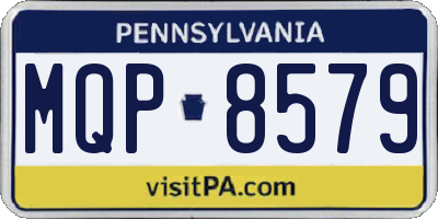 PA license plate MQP8579