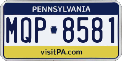 PA license plate MQP8581
