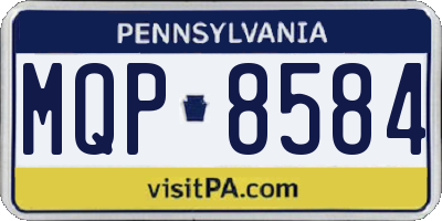 PA license plate MQP8584