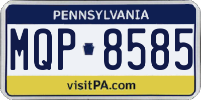 PA license plate MQP8585