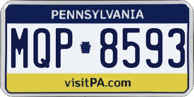 PA license plate MQP8593