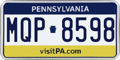 PA license plate MQP8598
