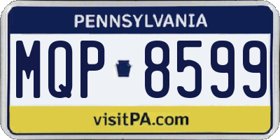 PA license plate MQP8599