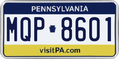 PA license plate MQP8601