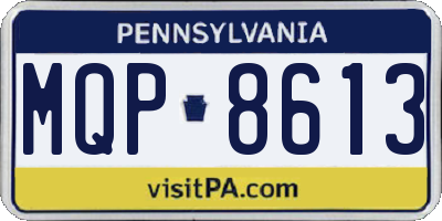PA license plate MQP8613