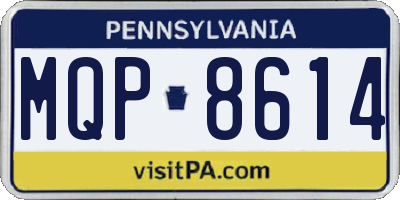 PA license plate MQP8614