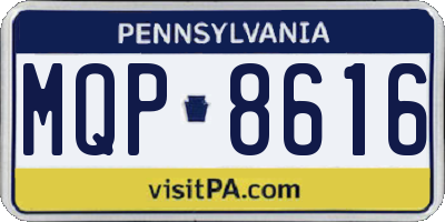 PA license plate MQP8616