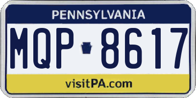 PA license plate MQP8617