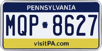 PA license plate MQP8627