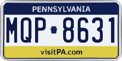 PA license plate MQP8631