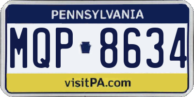 PA license plate MQP8634