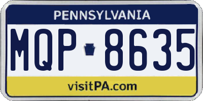 PA license plate MQP8635