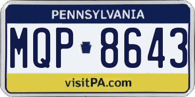 PA license plate MQP8643
