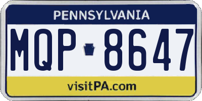 PA license plate MQP8647