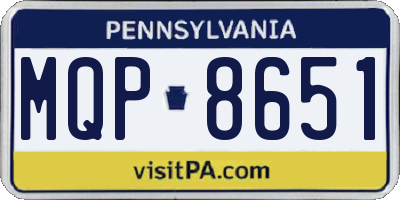 PA license plate MQP8651