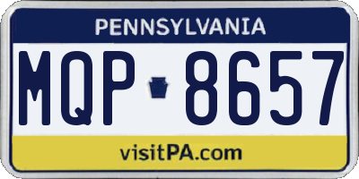 PA license plate MQP8657