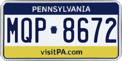 PA license plate MQP8672